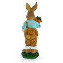 Hardworking Father Bunny with Carrots Basket and Shovel Figurine