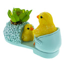 Easter Chick Planter Decorative Shoe Shaped Succulent Pot with Floral Accents 3.4 Inches Tall