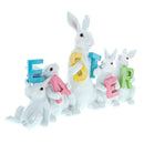 White Bunnies Holding EASTER Letters Figurine 12 Inches