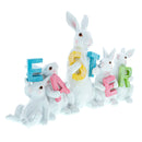Festive Spring Bunny Figurine Display Spelling EASTER for Holiday Decor 8.7 Inches Tall