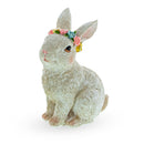Floral Crown Bunny Figurine – Elegant Spring & Easter Rabbit Decoration 4.2 Inches