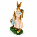 Easter Bunny Mother and Child Figurine - Spring Home Decor 11 Inches