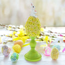 Bunny Perched Atop Floral Easter Egg Figurine