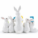 Wooden-Style Easter Bunny Figurine - 8.7" Tall Spring Letter Mantel Decor