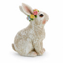 Bunny with Textured Fur Figurine Elegant Spring & Easter Rabbit Decoration 4.2 Inches