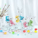 White Bunnies Holding EASTER Letters Figurine 12 Inches