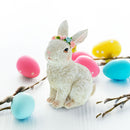 Bunny with Textured Fur Figurine Elegant Spring & Easter Rabbit Decoration 4.2 Inches
