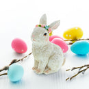 Floral Crown Bunny Figurine – Elegant Spring & Easter Rabbit Decoration 4.2 Inches
