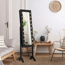 Mirrored Jewelry Cabinet Armoire Organizer w/ LED lights