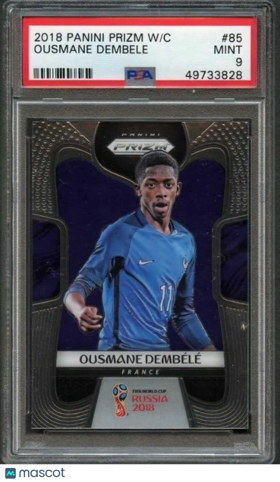2018 Panini Prizm World Cup #85 Ousmane Dembele PSA 9 Mint
