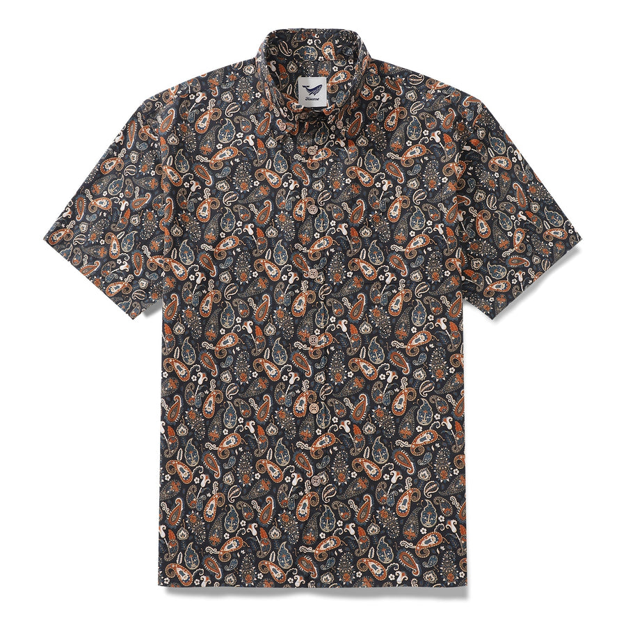 Men's Hawaiian Shirt Vintage Cotton Button-down Short Sleeve Aloha Shirt