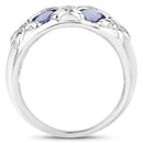 2.31 Carat Genuine Tanzanite .925 Sterling Silver Ring