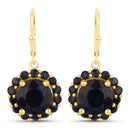 11.37 Carat Dyed Sapphire and Blue Sapphire .925 Sterling Silver Earrings