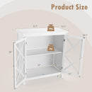 Freestanding Kitchen Buffet Cabinet with Glass Doors and Adjustable Shelf