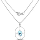 5.26 Carat Genuine Swiss Blue Topaz .925 Sterling Silver Pendant