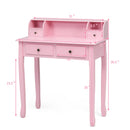 Writing Desk 2-Tier Vanity Desk Computer Desk with 4 Drawers