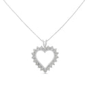 .925 Sterling Silver 1/4 Cttw Miracle Set Diamond Open Heart 18" Pendant Necklace (I-J Color, I3 Clarity)