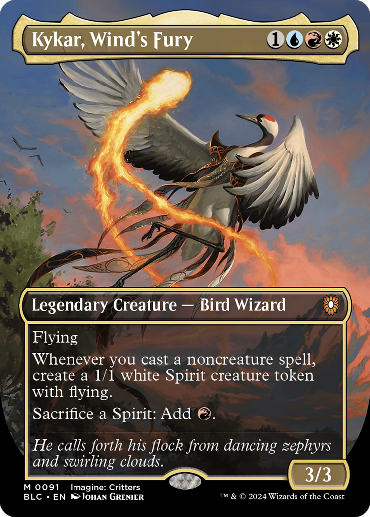 Kykar, Wind's Fury (Borderless) [Bloomburrow Commander]