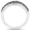 0.87 Carat Genuine Champagne Diamond and White Diamond .925 Sterling Silver Ring