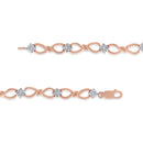 10K Rose Gold Plated .925 Sterling Silver 1/2 Cttw Diamond Infinity Link Tennis Bracelet (H-I Color, I2-I3 Clarity) -7â€