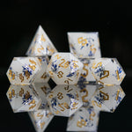 Earl Grey Lavender Sharp-Edged Resin Dice Set