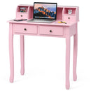 Writing Desk 2-Tier Vanity Desk Computer Desk with 4 Drawers