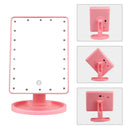 22 LED Lights Rechargeable Cosmetic Mirror 180¡ Rotation Makeup Mirror Touch Control Dimmable Vanity Mirror