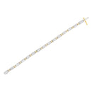 14K Two-Tone Gold Princess and Baguette-Cut Diamond Link Bracelet (3.00 cttw, H-I Color, SI1-SI2 Clarity)