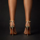 Fashion Sandals Pointed Toe Bare Chain