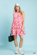 Umgee Floral Sleeveless Tiered Dress