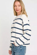 Zenana Wool Blend Striped Sweater