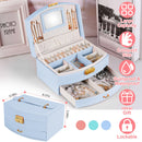 2-Layer Lockable Jewelry Box with Travel Handle