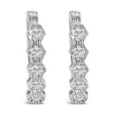 14K Gold 1/2 Cttw Diamond Earring Zig-Zagging Geometric Hoop Earrings (G-H Color, SI1-SI2)