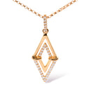 14K Yellow Gold 1/4 Cttw Diamond Double Triangle Geometric 18" Pendant Necklace (G-H Color, SI1-SI2 Clarity)