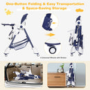 A-Shaped High Chair with 4 Lockable Wheels-Navy