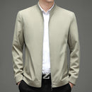 Men's Business-Casual Solid-Color Zip-Up Jacket