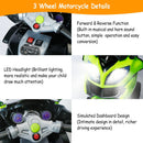 3 Wheel Motorcycle For Kids Aged 1-6 Battery Powered Ride On Toy Electric Tricycle w/Music Story Broadcasting Headlight Rear Light Forward Reverse