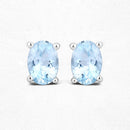 0.72 Carat Genuine Aquamarine .925 Sterling Silver Earrings