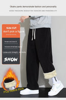 Winter Men's Cashmere Straight Wide-leg Pants