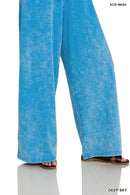 Zenana Acid Washed Strapless Tube Top Jumpsuit