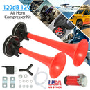 Air Horn Dual Trumpet 12V 115DB Loud Boat Motorcycle Truck Air Horn Compressor Kit