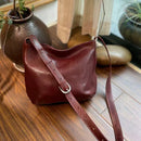 Womens Fashionable Washed-Effect Minimalist Shoulder Bag