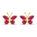 0.63 Carat Genuine Ruby .925 Sterling Silver Earrings