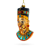 Egyptian Queen Nefertiti Blown Glass Christmas Ornament