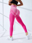 Women's High Waist Color Block Yoga Pants