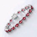 15.30 Carat Genuine Garnet .925 Sterling Silver Bracelet