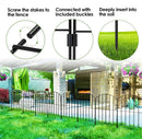10Pcs Decorative Garden Fence Rustproof Iron Wire Arched Fence Animal Barrier Border 12.59Ó Width 23.93Ó Length For Yard Landscape Patio Outdoor Decor