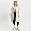 Long Hooded Padded Over-the-knee Cotton Coat
