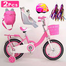 12in Carbon Steel Kid Bike with Backpack Streamers Helmet Detachable Training Wheels