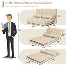 6-Position Foldable Floor Sofa Bed with Detachable Cloth Cover